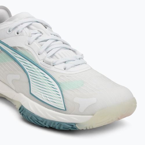 Дамски обувки за хандбал PUMA Accelerate Nitro SQD 4 Game On puma white/baltic sea blue/fresh water