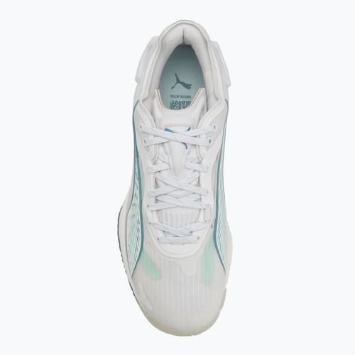 Дамски обувки за хандбал PUMA Accelerate Nitro SQD 4 Game On puma white/baltic sea blue/fresh water
