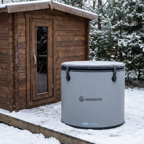 Басейн за моржуване AQUASTIC BrrFree 382 l dropstitch grey winter