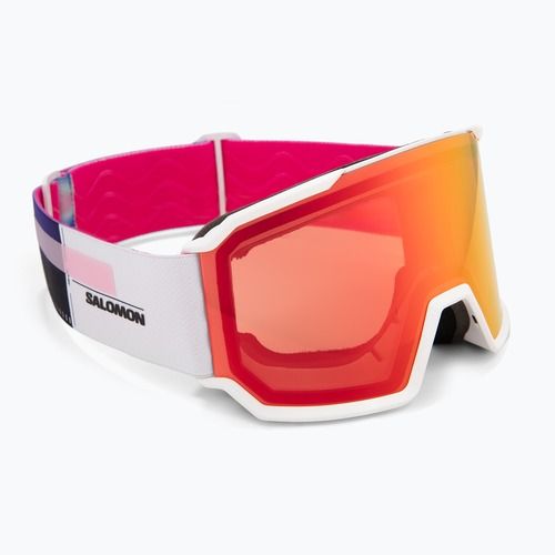 Скиорска маска Salomon S/View 3 white/ml mid red
