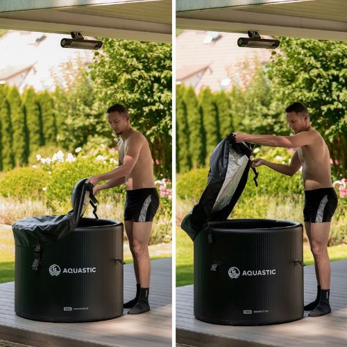 Комплект за басейн AQUASTIC 382L с агрегат за моржуване BrrFree black