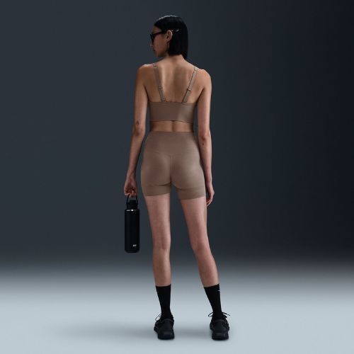 Спортен сутиен Nike Alate Medium Support Longline mink brown/white