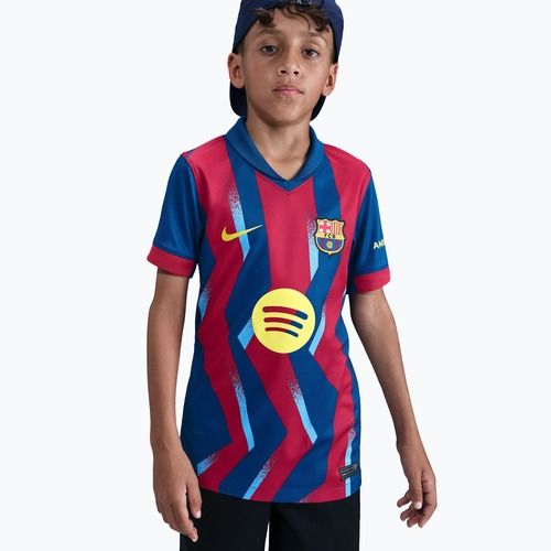 Детска футболна тениска Nike FC Barcelona 2025/26 Stadium Fourth gym blue/gym blue/salsa red/opti yellow