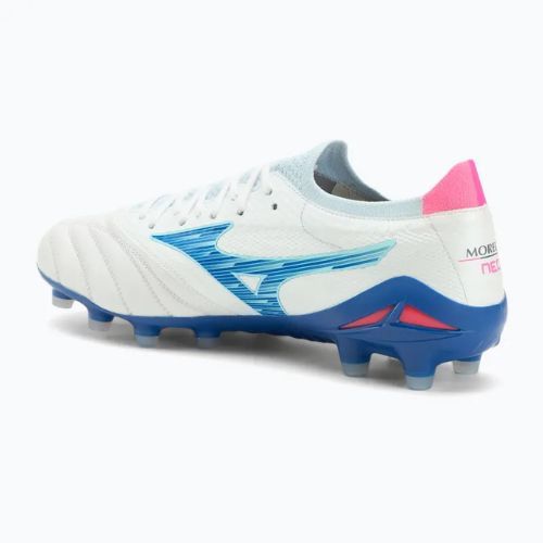 Мъжки футболни обувки Mizuno Morelia Neo IV Β Elite MD white/tanager turquoise/pink tetra