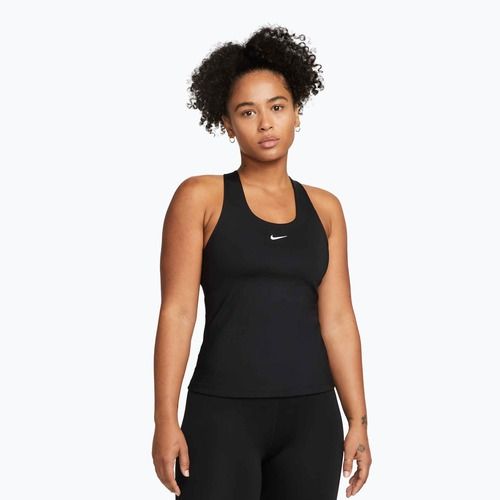 Дамска тениска Nike Swoosh Medium Support Bra black/black/white
