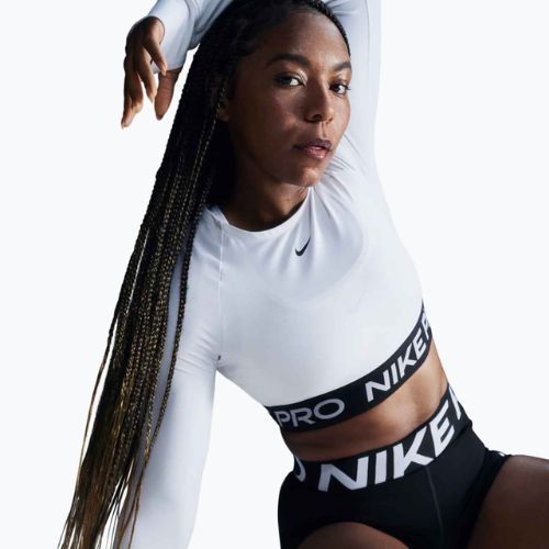 Дамски топ с дълъг ръкав за тренировка Nike Pro 365 Dri-Fit white/black