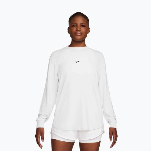 Дамска блуза с дълъг ръкав за тренировка Nike One Relaxed Dri-Fit white/black