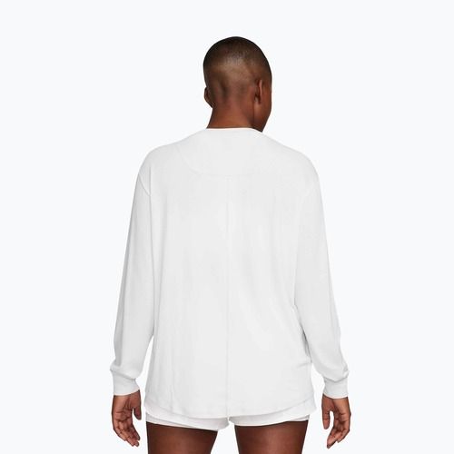 Дамска блуза с дълъг ръкав за тренировка Nike One Relaxed Dri-Fit white/black