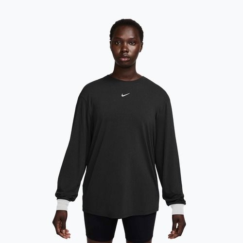 Дамска блуза с дълъг ръкав за тренировка Nike One Relaxed Dri-Fit black/white