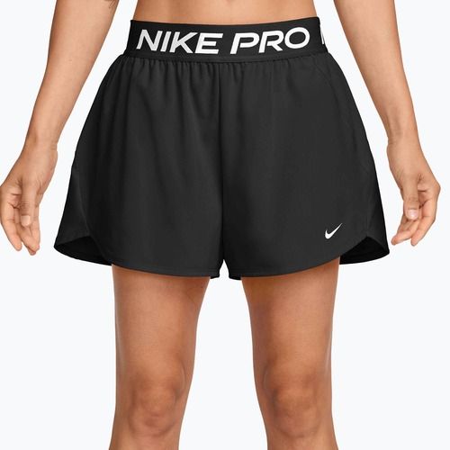 Дамски шорти за тренировки Nike Pro Dri-Fit Mid-Rise Brief-Lined 3“ black/white