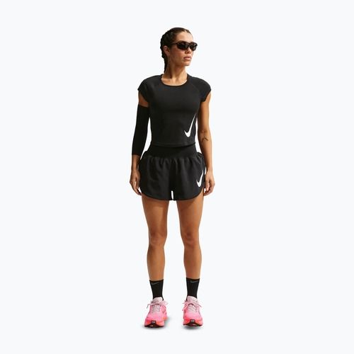 Дамски шорти за бягане Nike Tempo Swoosh Dri-Fit Mid-Rise Brief-Lined black/white