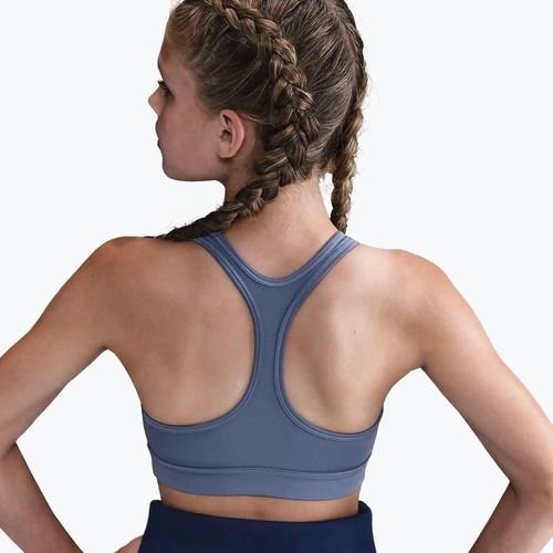 Детски спортен сутиен Nike Swoosh world indigo/white