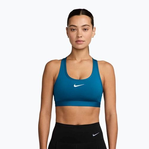 Спортен сутиен Nike Swoosh Medium Support green abyss/white