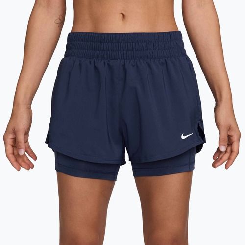 Дамски шорти за бягане Nike One Dri-FIT 2IN1 midnight navy/white