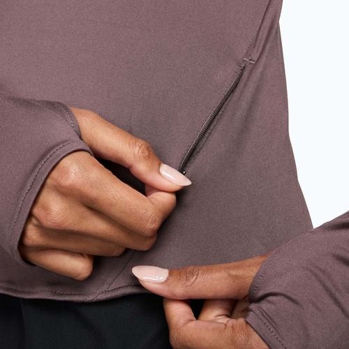 Дамска блуза с дълъг ръкав за бягане Nike Swift Dri-Fit UV 1/4-Zip tatoo