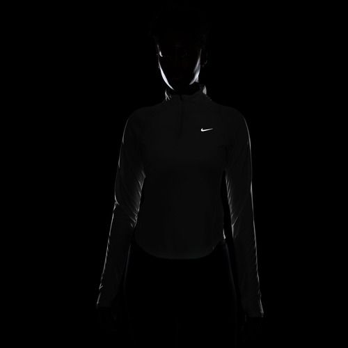 Дамски суитшърт за бягане Nike Tempo Swoosh Run Dri-Fit 1/4-Zip white/black