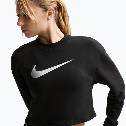 Дамски суитшърт за тренировка Nike Pro Dri-Fit Crew Neck black/metallic silver/white