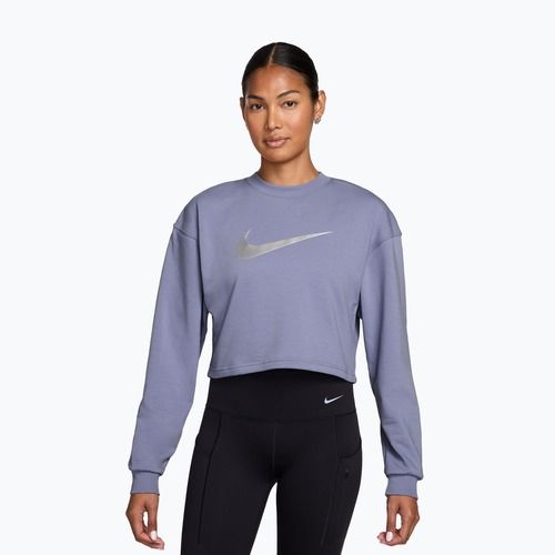 Дамски суитшърт за тренировка Nike Pro Dri-Fit Crew Neck iron purple/metallic silver/white