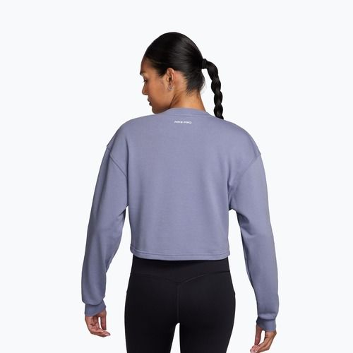 Дамски суитшърт за тренировка Nike Pro Dri-Fit Crew Neck iron purple/metallic silver/white