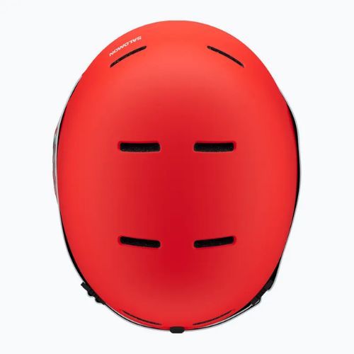 Детска скиорска каска Salomon Player Combo + Goggles XV Jr cherry tomato/red silver mirror