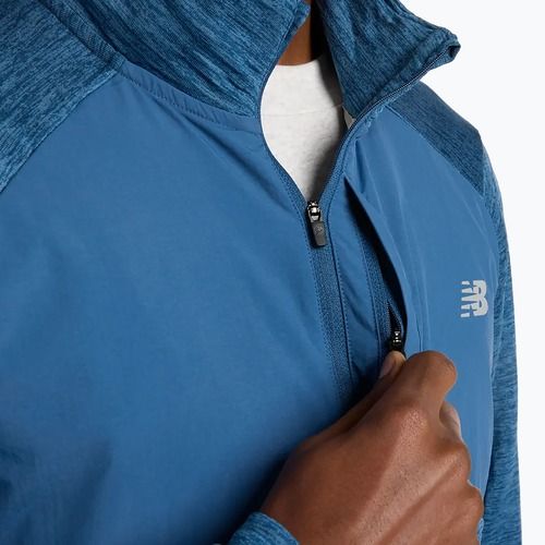 Мъжка блуза с дълъг ръкав за бягане New Balance Athletics Heat Grid 1/2 Zip dark shoreline