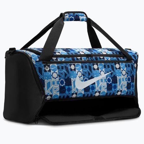 Чанта за тренировки Nike Brasilia 9.5 Aop 60 l university blue/black/white