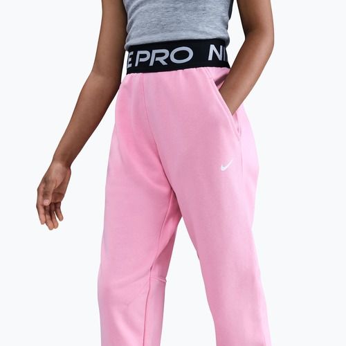 Детски панталони Nike Pro Fleece Dri-Fit med soft pink/med soft pink/black/white