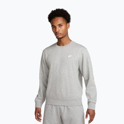 Мъжки суитшърт Nike Club French Terry Crew dark grey heather/white