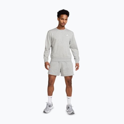 Мъжки суитшърт Nike Club French Terry Crew dark grey heather/white