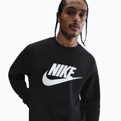 Мъжки суитшърт Nike Sportswear Club Graphic Fleece Crew black/white