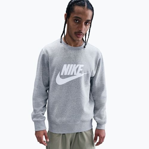 Мъжки суитшърт Nike Sportswear Club Graphic Fleece Crew dark grey heather/white