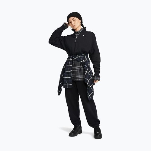Дамски суитшърт Nike Sportswear Phoenix Fleece 1/2 Zip Cropped black/sail