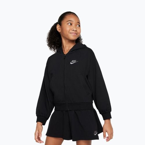 Детски суитшърт Nike Sportswear full zip hoodie black/flat pewter