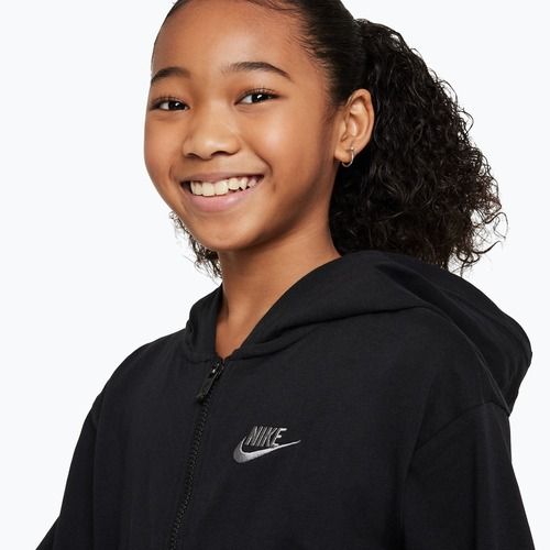 Детски суитшърт Nike Sportswear full zip hoodie black/flat pewter