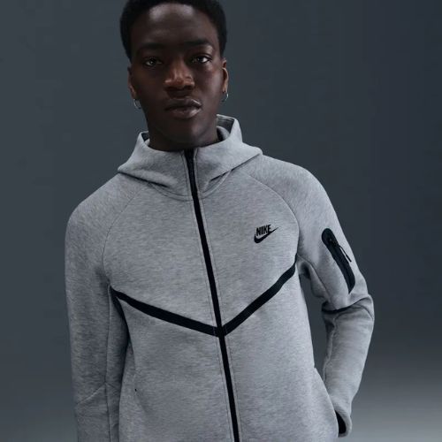 Мъжки суитшърт Nike Tech Windrunner Full Zip cavе dark grey heather/black