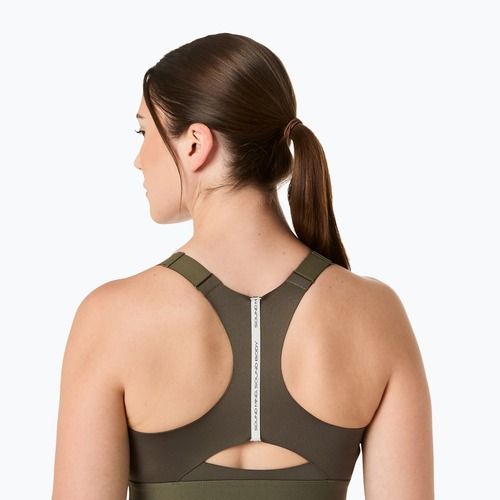 Спортен сутиен ASICS Road Combination Zip dark olive