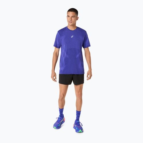 Мъжка блуза с дълъг ръкав за бягане ASICS Road Seamless LS cobalt burst/eggplant
