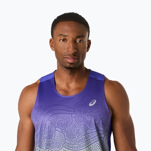 Мъжка тениска за бягане ASICS Road Fade Singlet cobalt burst/illuminate green