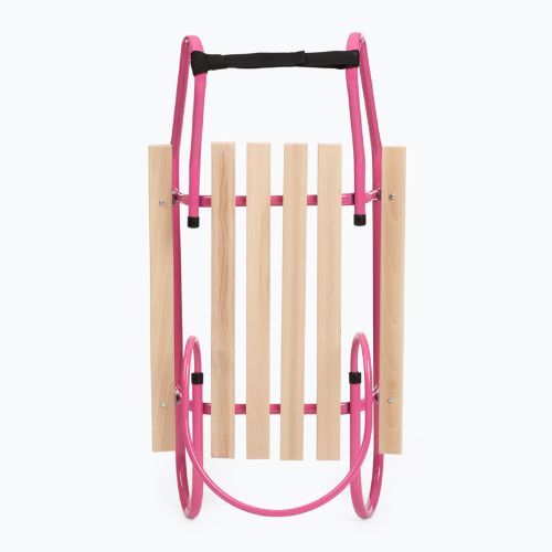 Метална шейна HUMBAKA с облегалка и подложки за крака pink