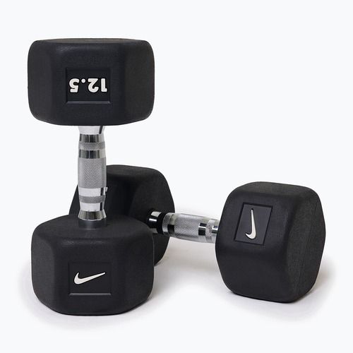 Гумиран дъмбел Nike Strength Hex 12,5 kg black/white