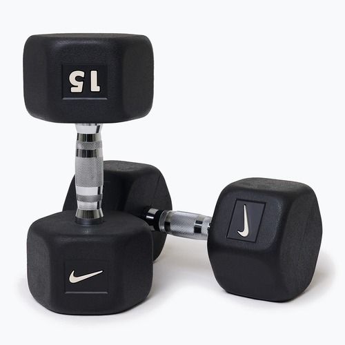 Гумиран дъмбел Nike Strength Hex 15 kg black/white