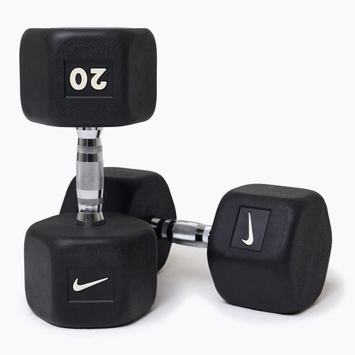 Гумиран дъмбел Nike Strength Hex 20 kg black/white