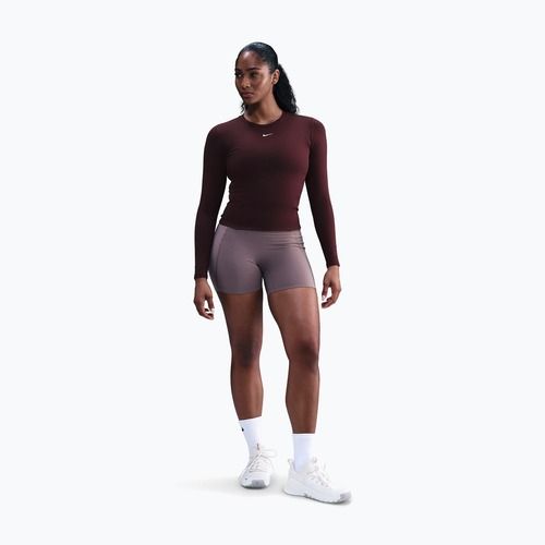 Дамска блуза с дълъг ръкав Nike One Fitted Dri-Fit burgundy crush/white