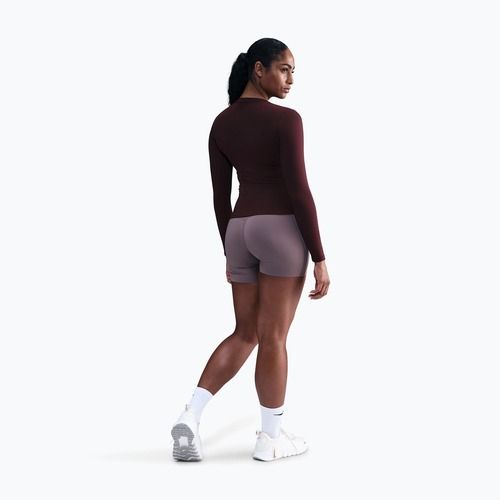 Дамска блуза с дълъг ръкав Nike One Fitted Dri-Fit burgundy crush/white