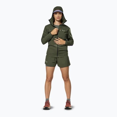 Дамско ветроустойчиво яке Salewa Pedroc Wind HD Light dark olive
