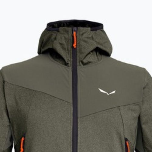 Мъжки трекинг суитшърт Salewa Agner Hybrid PL/DST FZ Hoody faded green melange/0910