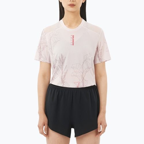 Дамска тениска за бягане Salomon S/Lab Ultra Tee Aop lilac ash