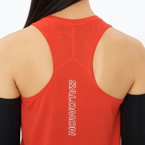 Дамска тениска за бягане Salomon Sense Aero Short Tank fiery red