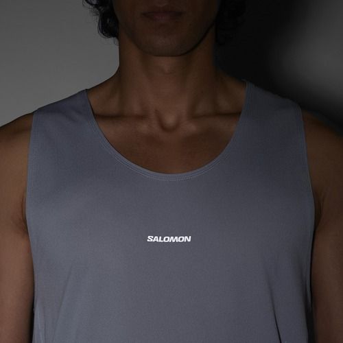 Мъжка тениска за бягане Salomon Sense Aero Singlet GFX trade winds
