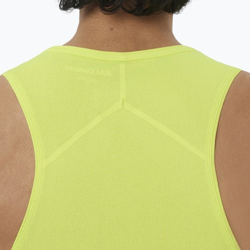 Мъжка тениска за бягане Salomon Sense Aero Singlet GFX acid lime